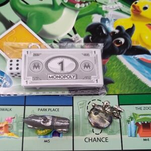 Monopoly Pieces Replacement 1.Rider & Horse/ 2. Car Roadster +Tiny $ Pack/Dice
